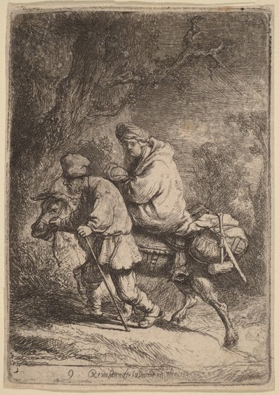 Flugten til Egypten: Lille af Rembrandt van Rijn