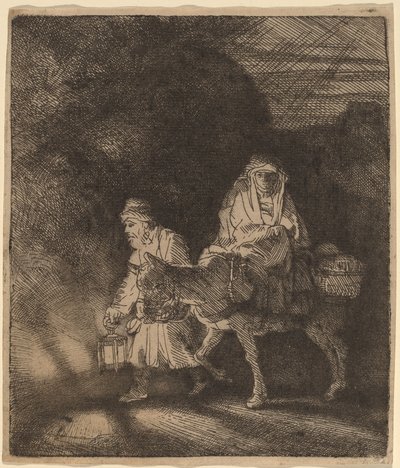 Flugten til Egypten: et natstykke af Rembrandt van Rijn
