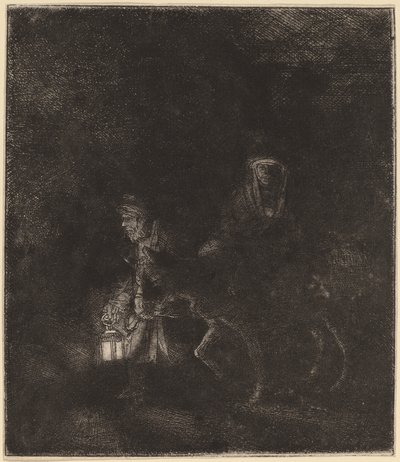 Flugten til Egypten: et natstykke af Rembrandt van Rijn