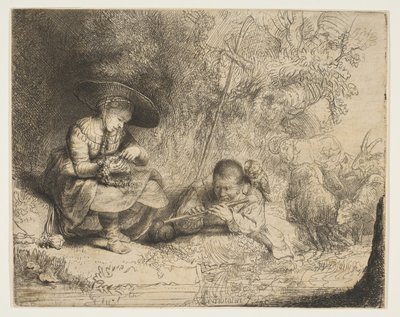 Fløjtespilleren, 1642. af Rembrandt van Rijn