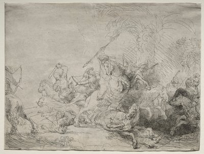 Den store løvejagt af Rembrandt van Rijn