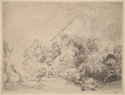 Den store løvejagt af Rembrandt van Rijn