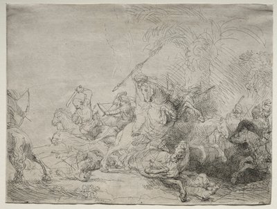 Den store løvejagt, 1641. af Rembrandt van Rijn