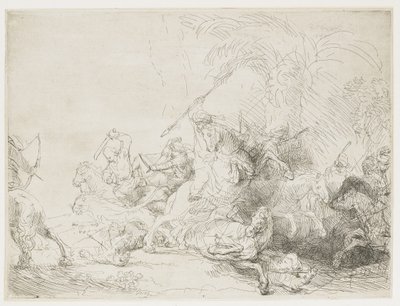 Den store løvejagt, 1641 af Rembrandt van Rijn