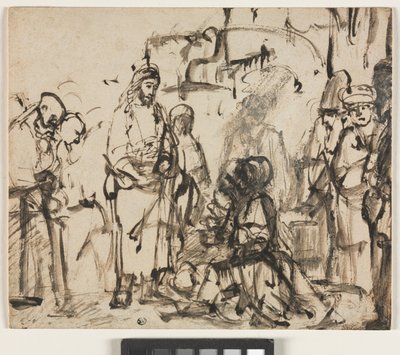 Kristi møde med Martha og Maria efter Lazarus død, ca. 1662-65 af Rembrandt van Rijn