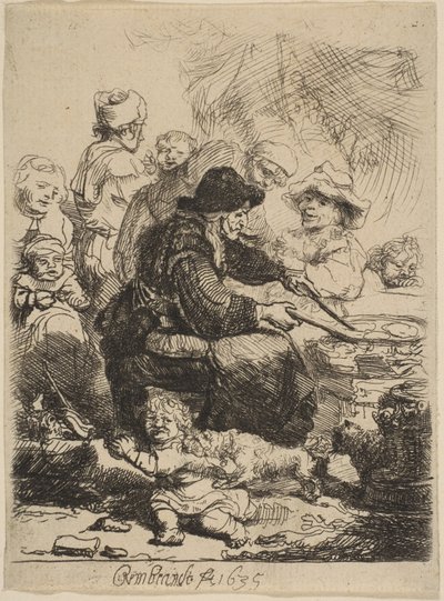 Pandekagekvinden, 1635. af Rembrandt van Rijn