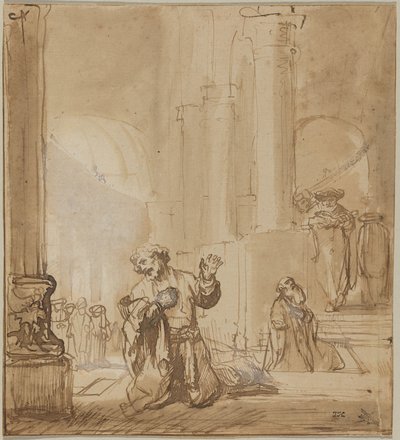 Lignelsen om tolderen og farisæeren af Rembrandt van Rijn