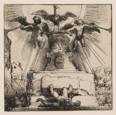 Føniks eller statuen væltet af Rembrandt van Rijn