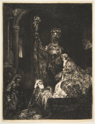 Præsentationen i templet på den mørke måde, ca. 1654. af Rembrandt van Rijn