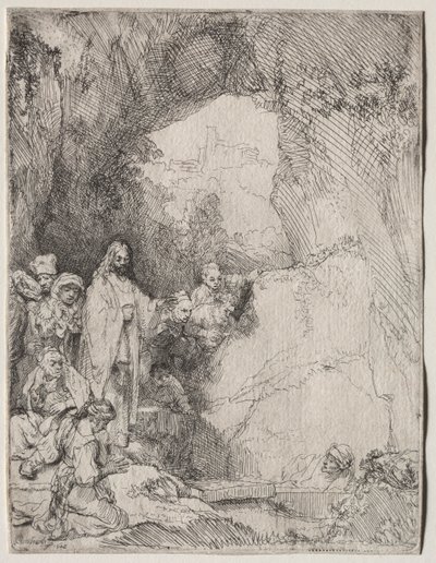 The Raising of Lazarus: Lille tallerken af Rembrandt van Rijn