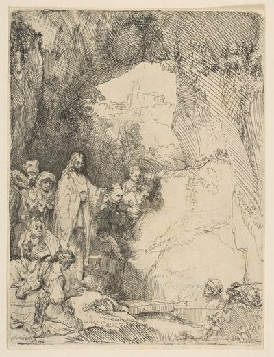 The Raising of Lazarus, lille tallerken, 1642. af Rembrandt van Rijn