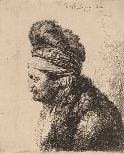 Det andet orientalske hoved, ca. 1635. af Rembrandt van Rijn