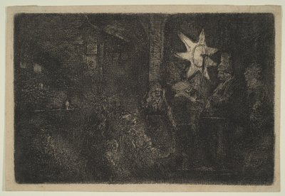 The Star of Kings: A Night Piece, ca. 1651. af Rembrandt van Rijn