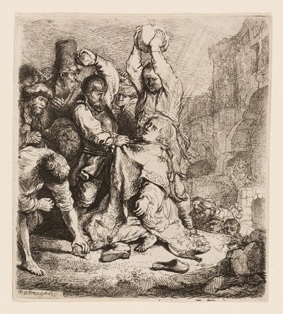 Steningen af St. Stephen af Rembrandt van Rijn
