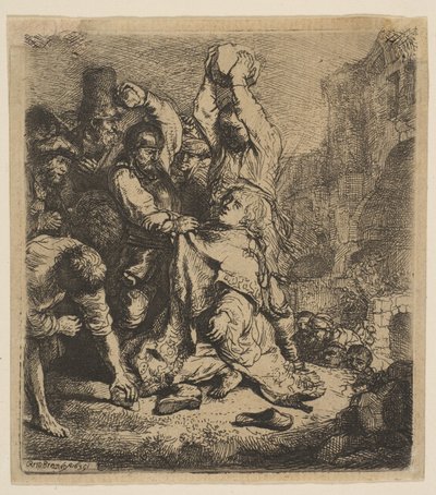 Steningen af St. Stephen, 1635. af Rembrandt van Rijn