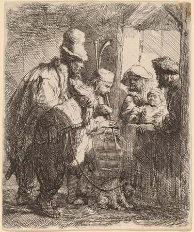 De spadserende musikere af Rembrandt van Rijn