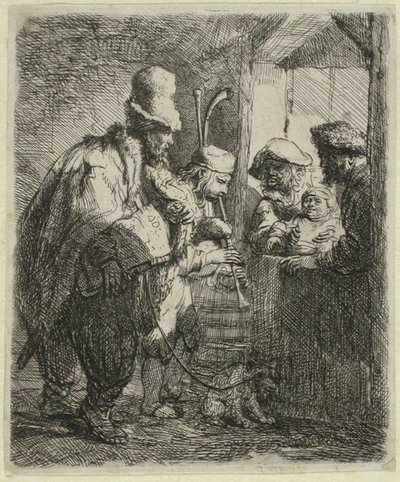 De omvandrende musikere af Rembrandt van Rijn