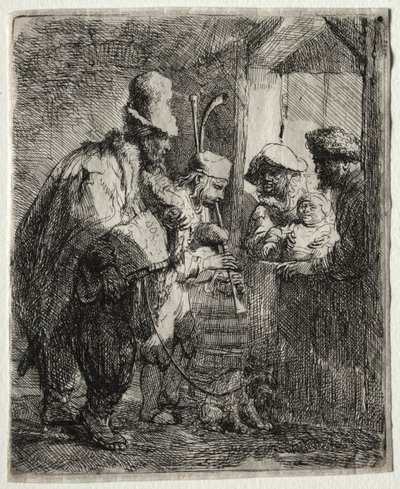 De spadserende musikere, ca. 1635. af Rembrandt van Rijn