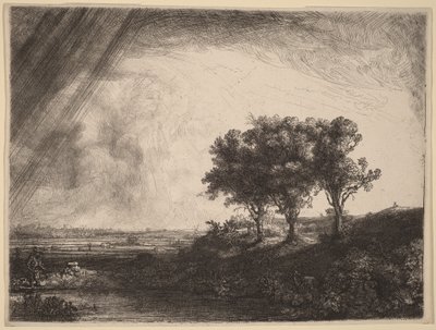 De tre træer af Rembrandt van Rijn