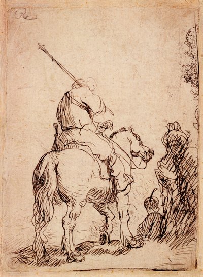 Den turbanede soldat til hest, 1632 af Rembrandt van Rijn