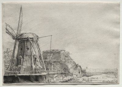 Vindmøllen, 1641. af Rembrandt van Rijn
