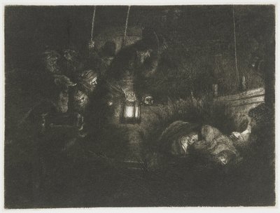 Hyrdernes tilbedelse: et natstykke af Rembrandt van Rijn