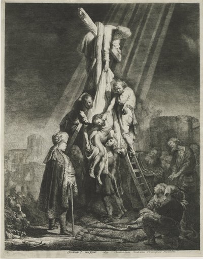 Nedstigningen fra korset: anden plade af Rembrandt van Rijn