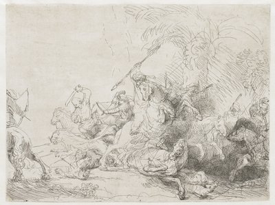 Den store løvejagt af Rembrandt van Rijn