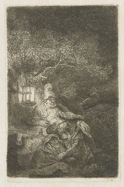 Resten på flyveturen til Egypten: et natstykke af Rembrandt van Rijn