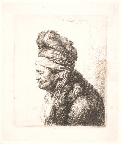 Det andet orientalske hoved (Rembrandts far?) af Rembrandt van Rijn
