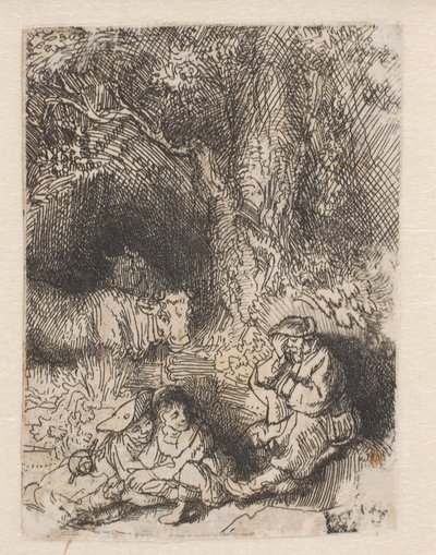 Den sovende hyrder af Rembrandt van Rijn