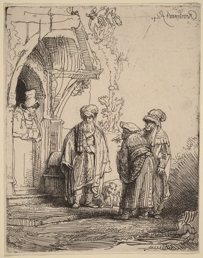 Tre orientalske figurer (Jakob og Laban) af Rembrandt van Rijn