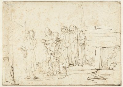 Tobias og englen tager afsked med Raguel af Rembrandt van Rijn