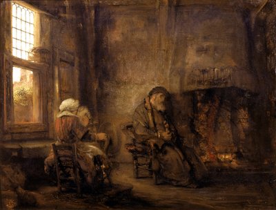 Tobit og Anna venter på, at deres søn vender tilbage, 1659 af Rembrandt van Rijn