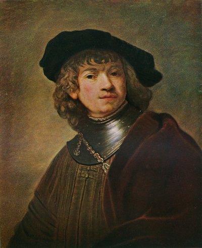 Tronie of a Young Man in a Gorget and Cap, c1639 af Rembrandt van Rijn