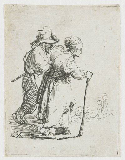 To vagabonder, en mand og en kvinde af Rembrandt van Rijn
