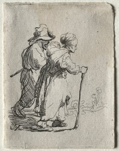 To Vagabonder, en Mand og en Kvinde, ca. 1634. af Rembrandt van Rijn