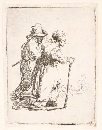 To vagabonde, en mand og en kvinde af Rembrandt van Rijn