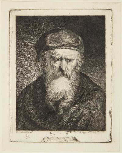 Atrabilsk gammel mand af Rembrandt van Rijn