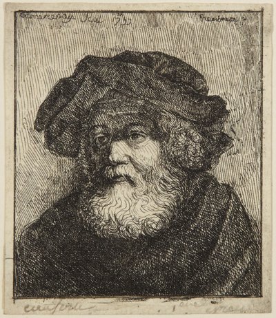Gammel mand med hue af Rembrandt van Rijn