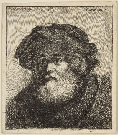 Gammel mand med hue af Rembrandt van Rijn