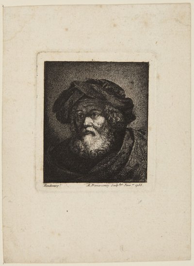 Gammel mand med hue af Rembrandt van Rijn