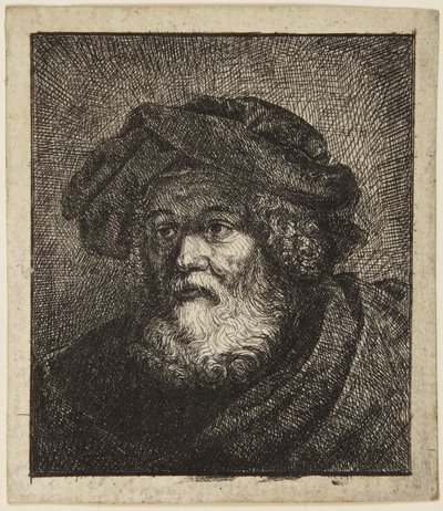 Gammel mand med hue af Rembrandt van Rijn