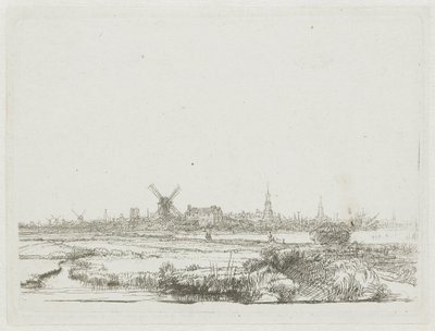 Udsigt over Amsterdam fra Kadijk af Rembrandt van Rijn