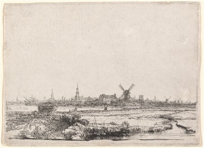 Udsigt over Amsterdam fra nordvest af Rembrandt van Rijn