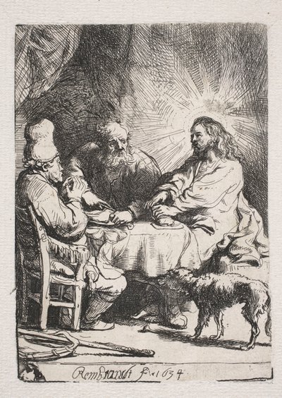 Aftensmaden i Emmaus (lille plade) af Rembrandt van Rijn