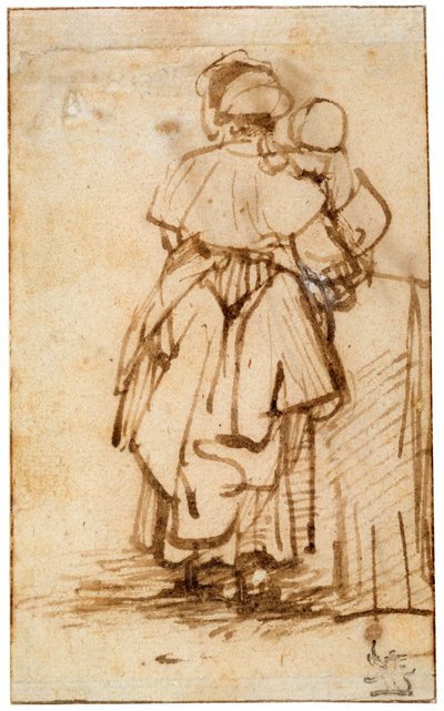 Kvinde med et barn på skødet, 1640