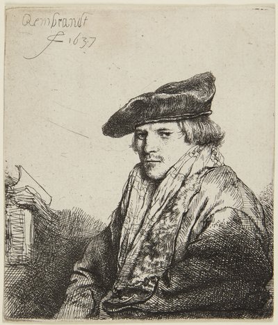 Ung mand med kasket af Rembrandt van Rijn