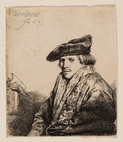 Ung mand i fløjlskasket (Petrus Sylvius?) af Rembrandt van Rijn