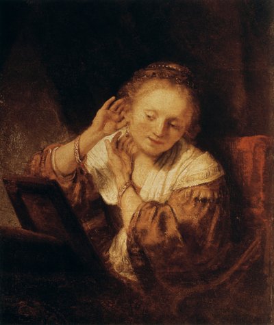 Ung kvinde med øreringe, 1657 af Rembrandt van Rijn